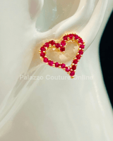 Vivi Heart Earring Studs (Pink) - Palazzo Couture Online
