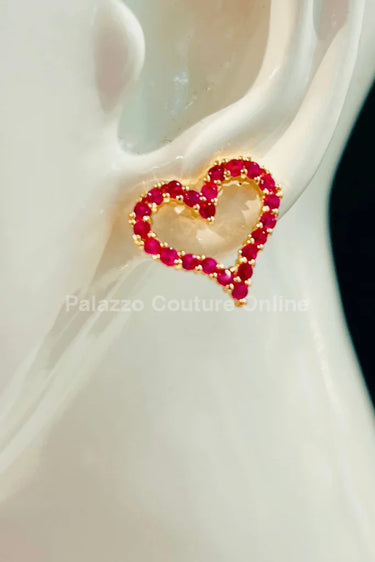 Vivi Heart Earring Studs (Pink) - stylish accessory for every outfit