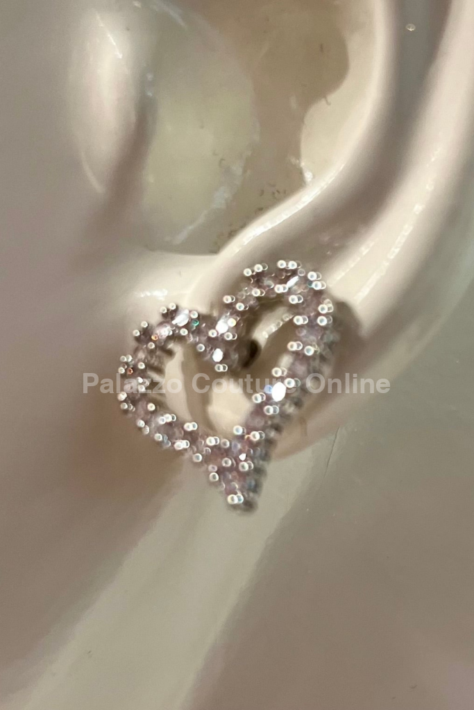 Vivi Heart Earring Studs (Silver) Earrings