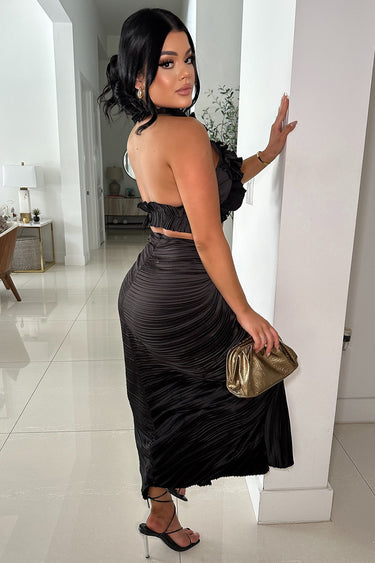 Vixen Skirt Set (Black) - Palazzo Couture Online