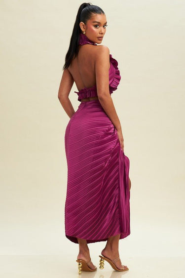 Vixen Skirt Set (Magenta) - Palazzo Couture Online