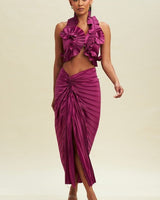 Vixen Skirt Set (Magenta) - Palazzo Couture Online