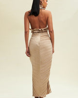 Vixen Skirt Set (Taupe) - Palazzo Couture Online