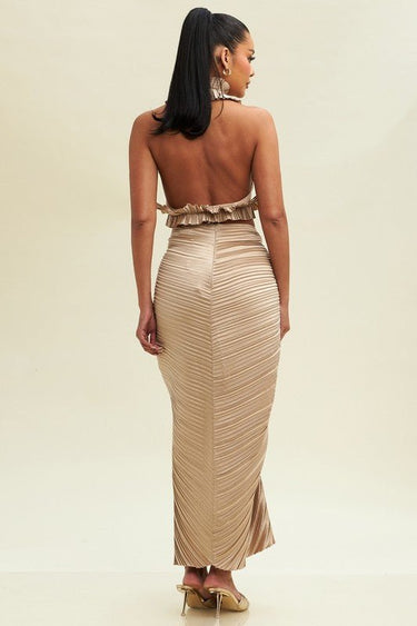 Vixen Skirt Set (Taupe) - Palazzo Couture Online