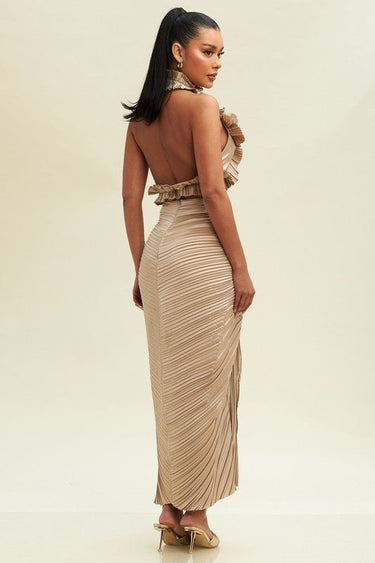 Vixen Skirt Set (Taupe) - Palazzo Couture Online