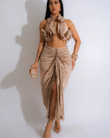 Vixen Skirt Set (Taupe) - Palazzo Couture Online