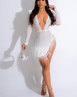 Want You Back Mesh Mini Dress (white) - Palazzo Couture Online