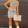 Women's Denim skirt set tube top style back view