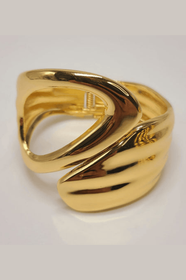 Waves Crashing Cuff Bangle (Gold) - Palazzo Couture Online