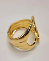 Waves Crashing Cuff Bangle (Gold) - women's statement jewelry