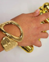 Waves Crashing Cuff Bangle (Gold) - stylish accessory for every outfit