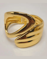 Waves Crashing Cuff Bangle (Gold) for women - fashion jewelry by Palazzo Couture