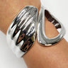 Waves Crashing Cuff Bangle (Silver) - Palazzo Couture Online