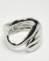 Waves Crashing Cuff Bangle (Silver) - Palazzo Couture Online