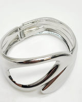 Waves Crashing Cuff Bangle (Silver) - Palazzo Couture Online