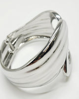 Waves Crashing Cuff Bangle (Silver) - Palazzo Couture Online