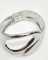 Waves Crashing Cuff Bangle (Silver) - trendy women's jewelry