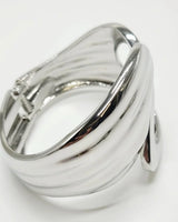 Waves Crashing Cuff Bangle (Silver) - elegant piece by Palazzo Couture