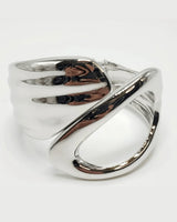 Waves Crashing Cuff Bangle (Silver) for women - fashion jewelry by Palazzo Couture