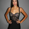 We Belong Together Mini Dress (Black) close up detail of elegant design