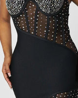 We Belong Together Mini Dress (Black) showing dress construction and fit details
