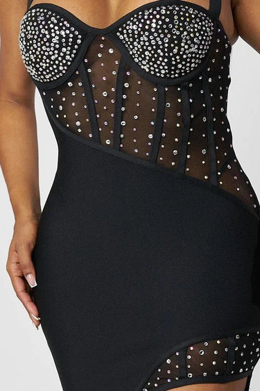 We Belong Together Mini Dress (Black) showing dress construction and fit details