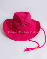 Western Solid Cowboy Hat (Pink) - front view