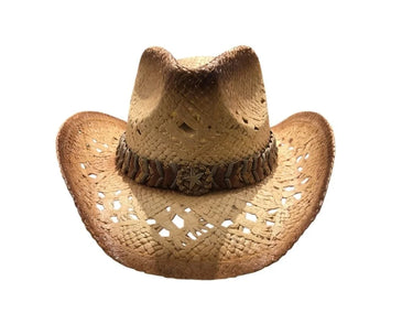 Sundance Straw Cowboy Hat with Braided Band - front view