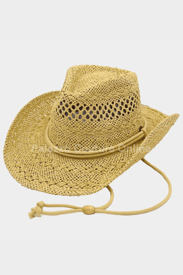 Western Solid Cowboy Hat (Natural) - Palazzo Couture Online