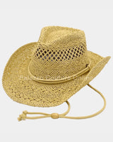 Western Solid Cowboy Hat (Natural) - front view