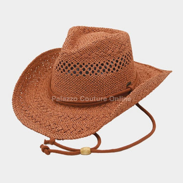 Western Solid Cowboy Hat (Rust) - Palazzo Couture Online