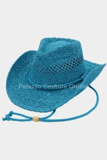 Western Solid Cowboy Hat (Turquoise) - Palazzo Couture Online