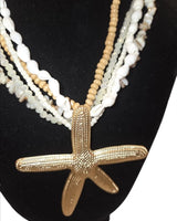 White Gold Layered Starfish Necklace Luxe - trendy women's jewelry