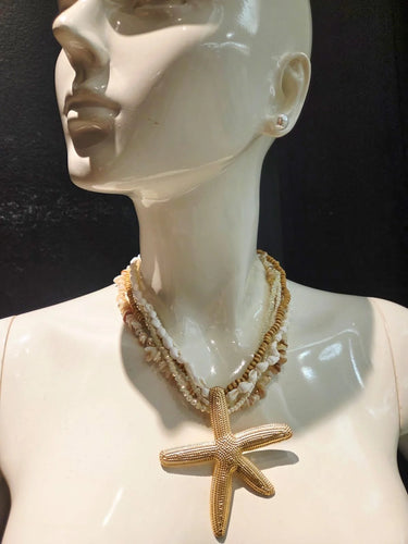 White Gold Layered Starfish Necklace Luxe - women's statement jewelry