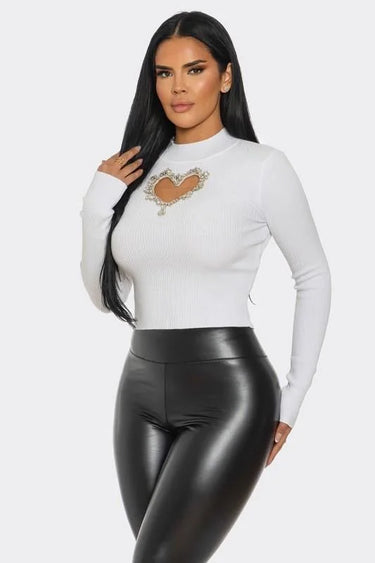 Women's Lovely Fit long sleeve top turtle style back view