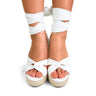 White Olina Wrap Sandals - Summer Ready for women - stylish shoes by Palazzo Couture
