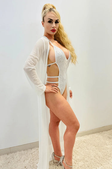 2 PCs Valerie Swim Set (White) - front view