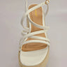 White Wedge Sandals with Adjustable Strap for women - stylish shoes by Palazzo Couture