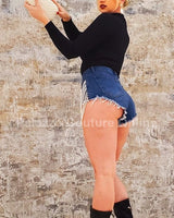 Whitin a Dream Denim Shorts - Palazzo Couture Online