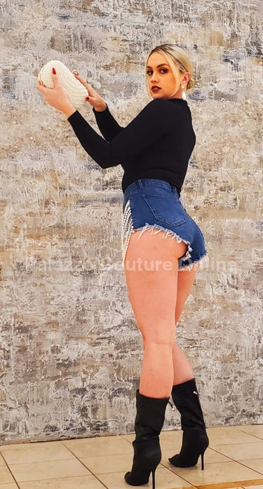 Whitin a Dream Denim Shorts - Palazzo Couture Online