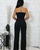 Wide Leg Jumpsuit Black – High Style Jumpsuit - women's one-piece outfit for going out