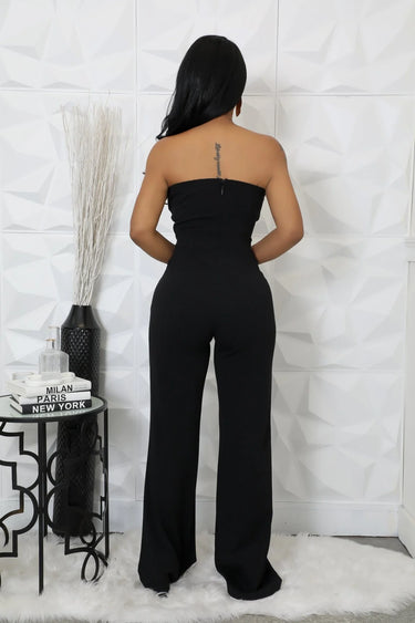 Wide Leg Jumpsuit Black – High Style Jumpsuit - women's one-piece outfit for going out