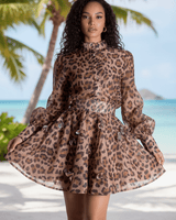 Wild Allure Sheer Leopard skirt Dress - Palazzo Couture Online