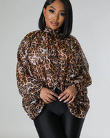 lightweight leopard print top full view