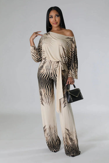 Wild Love Wide Leg Jumpsuit with Square Neckline - bold jumpsuit for women