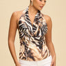 Wild Luxe Halter Drape Cowl Top – Multi - Palazzo Couture Online