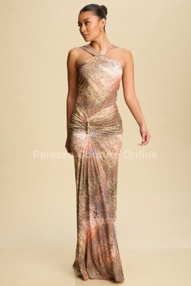 Wild Mirage Animal Print Maxi Dress – Multi - Palazzo Couture Online