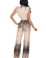 Women’s belted jumpsuit with print – Wild Muse style waist‑cinch one‑piece