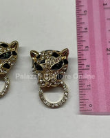 Wild Party Earrings – Crystal Leopard Earrings with Ring Detail - stylish accessory for every outfit