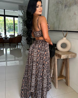 Wild Rhythm Python Satin Cut - Out Maxi Dress - Palazzo Couture Online